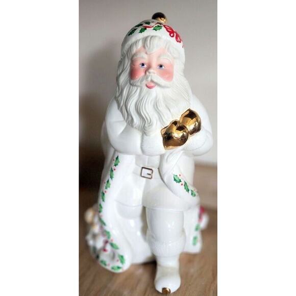 Vintage Lenox Holiday Santa Cookie Jar NO LID Great Planter Or Utensil Holder - Picture 3 of 14